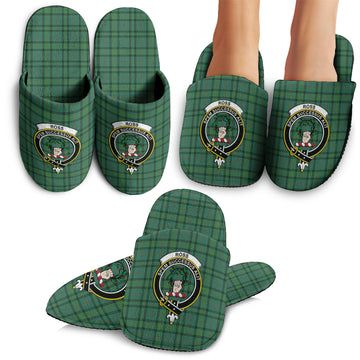 Ross Hunting Ancient Tartan Home Slippers with Family Crest