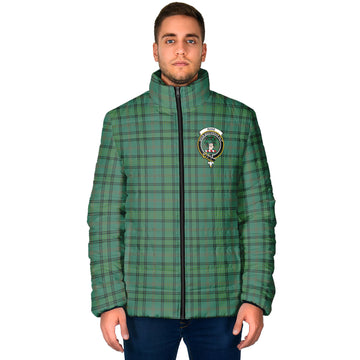 Ross Hunting Ancient Tartan Padded Jacket with Family Crest