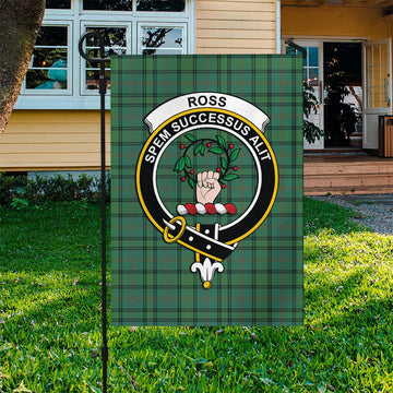 Ross Hunting Ancient Tartan Flag with Family Crest