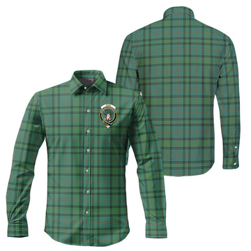 Ross Hunting Ancient Tartan Long Sleeve Button Up Shirt with Family Crest