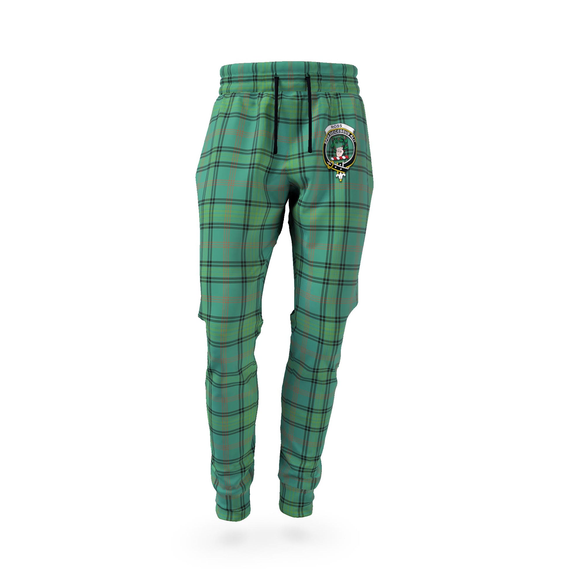 Ross Hunting Ancient Tartan Joggers Pants with Family Crest - Tartanvibesclothing Shop