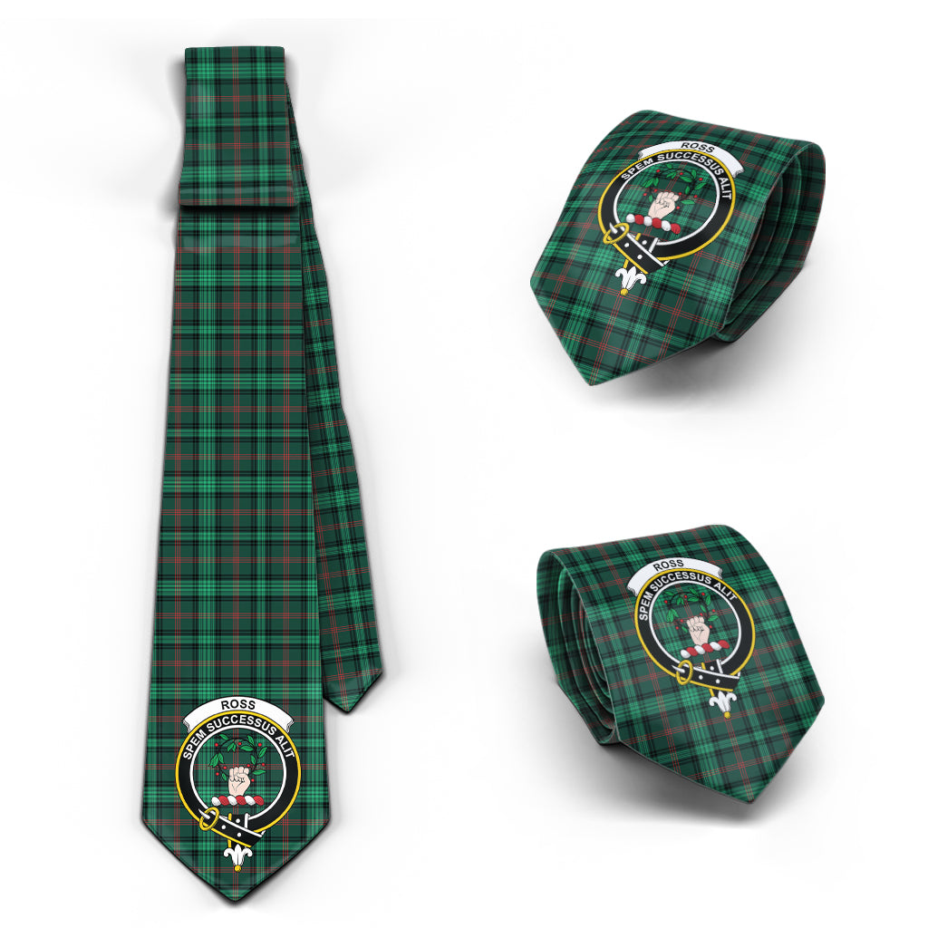 ross-hunting-modern-tartan-classic-necktie-with-family-crest