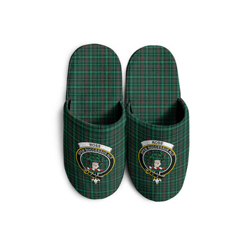 Ross Hunting Modern Tartan Home Slippers with Family Crest