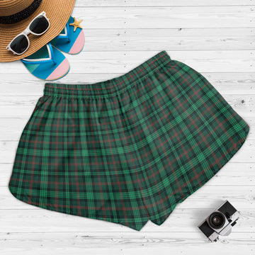 Ross Hunting Modern Tartan Womens Shorts with Family Crest