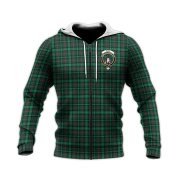 Ross Hunting Modern Tartan Knitted Hoodie with Family Crest