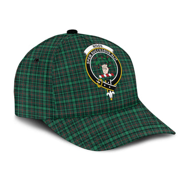 Ross Hunting Modern Tartan Classic Cap with Family Crest