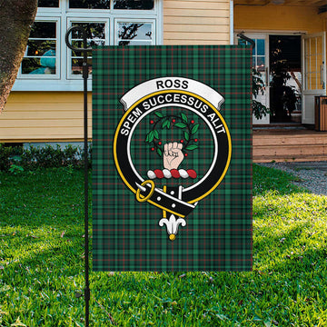 Ross Hunting Modern Tartan Flag with Family Crest