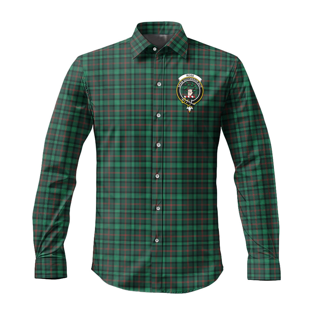 ross-hunting-modern-tartan-long-sleeve-button-up-shirt-with-family-crest