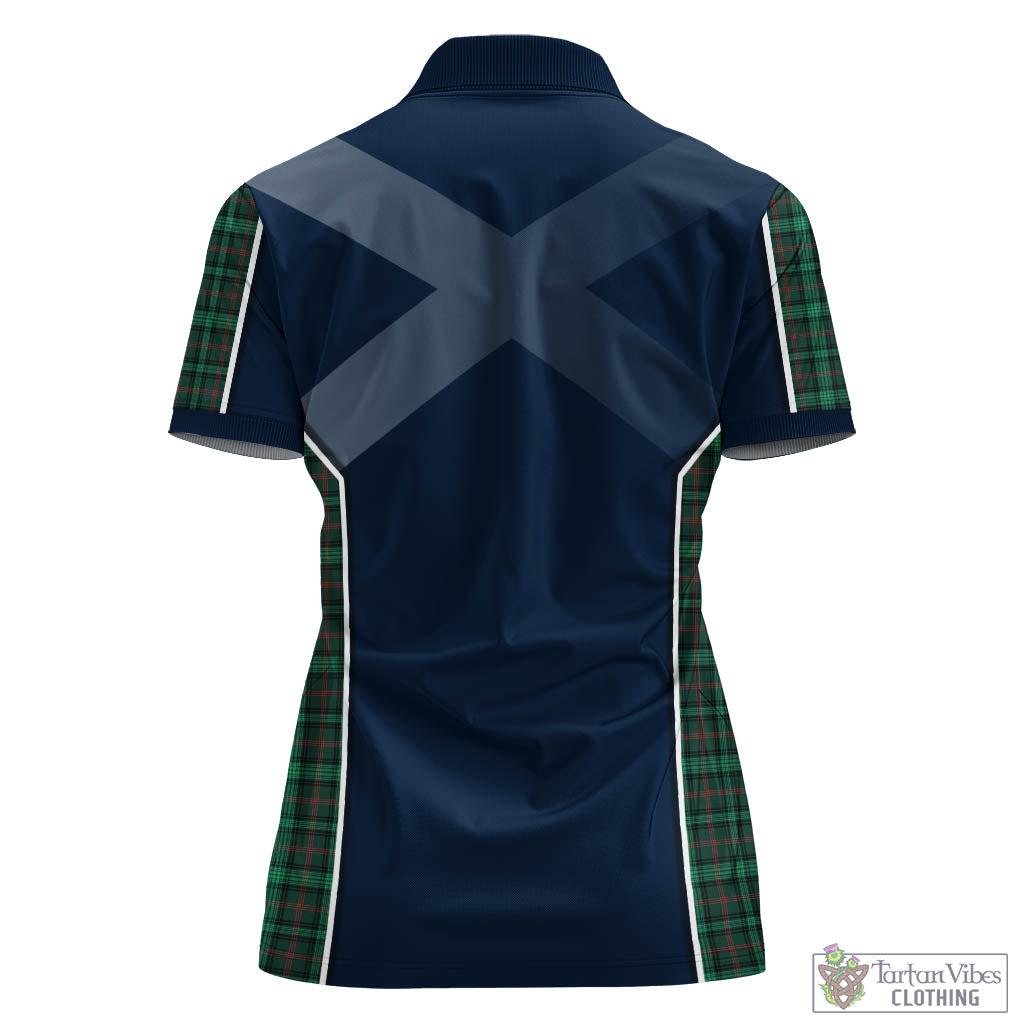 Tartan Vibes Clothing Ross Hunting Modern Tartan Women's Polo Shirt with Family Crest and Lion Rampant Vibes Sport Style