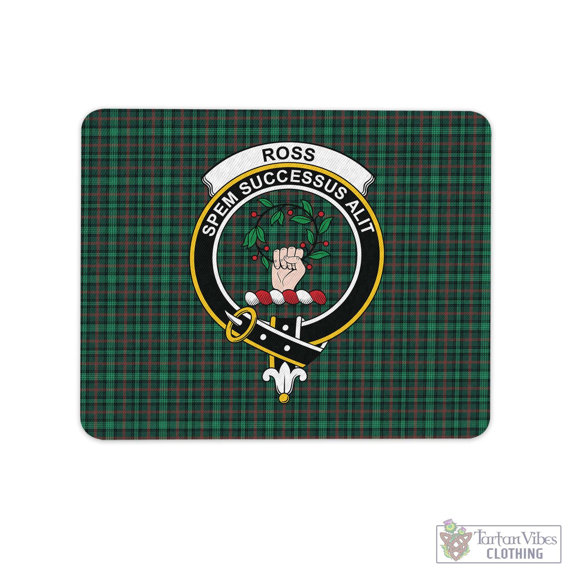 Tartan Vibes Clothing Ross Hunting Modern Tartan Mouse Pad with Family Crest