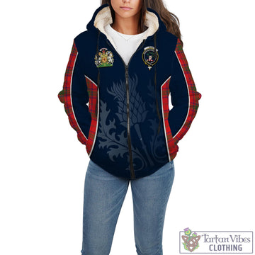 Ross Modern Tartan Sherpa Hoodie with Family Crest and Scottish Thistle Vibes Sport Style
