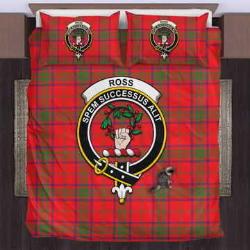 Ross Modern Tartan Bedding Set with Family Crest