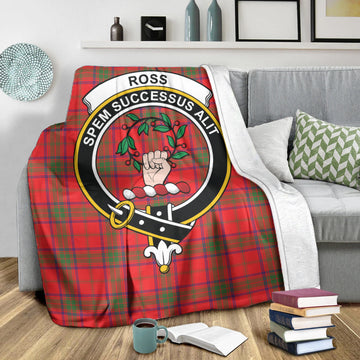 Ross Modern Tartan Blanket with Family Crest