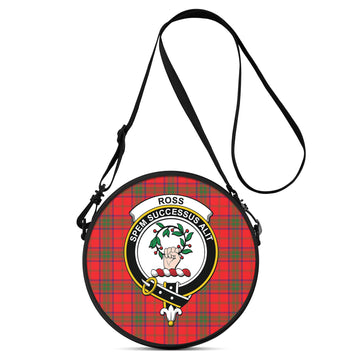 Ross Modern Tartan Round Satchel Bags with Family Crest