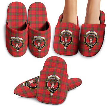 Ross Modern Tartan Home Slippers with Family Crest