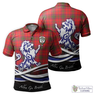 Ross Modern Tartan Polo Shirt with Alba Gu Brath Regal Lion Emblem