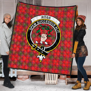 Ross Modern Tartan Quilt with Family Crest