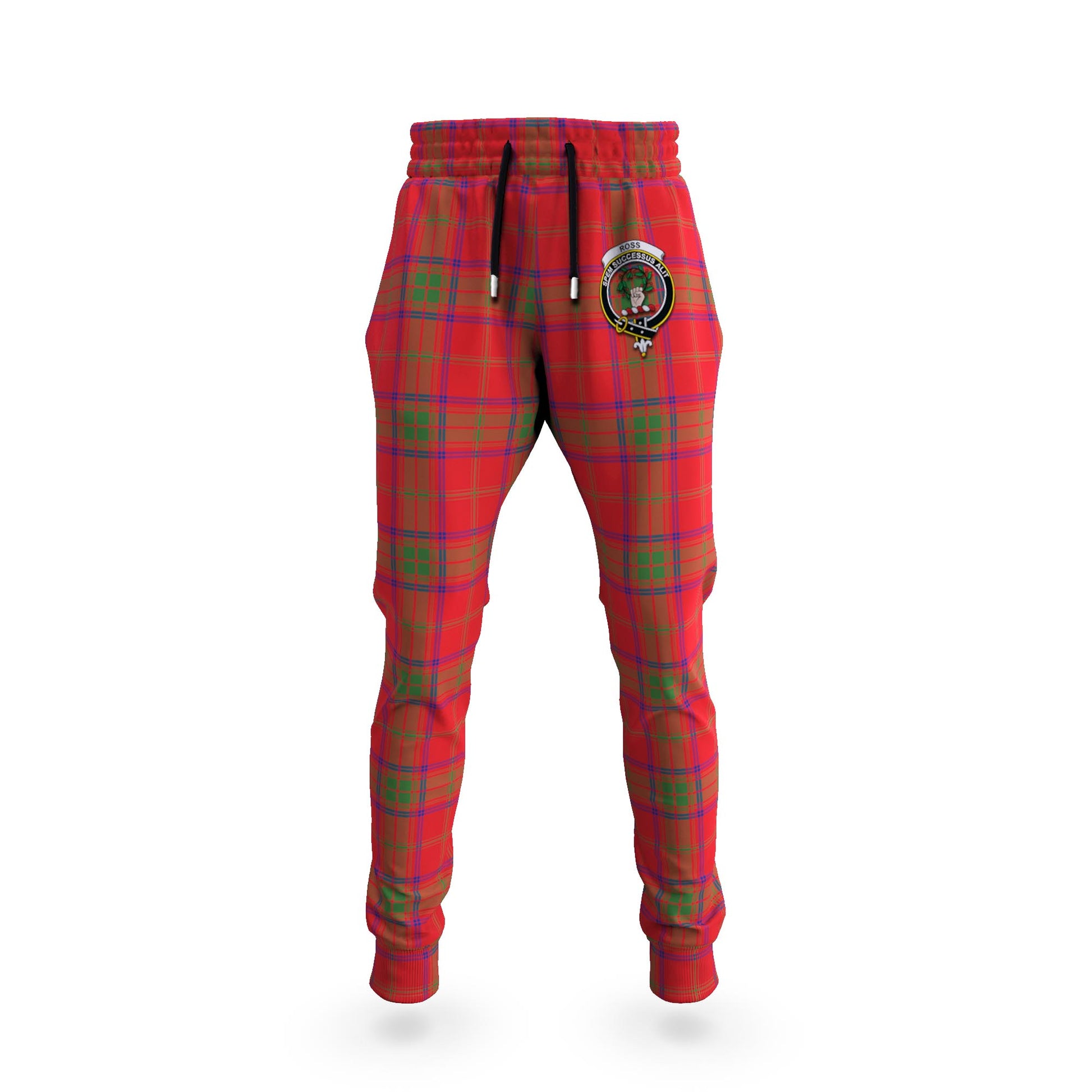 Ross Modern Tartan Joggers Pants with Family Crest - Tartanvibesclothing Shop