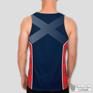 Ross Modern Tartan Men's Tanks Top with Family Crest and Scottish Thistle Vibes Sport Style