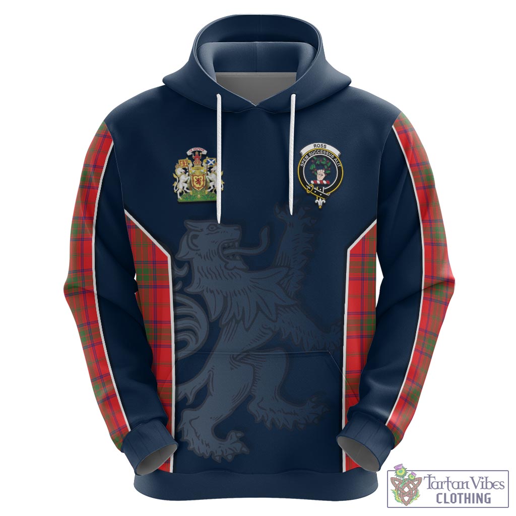 Tartan Vibes Clothing Ross Modern Tartan Hoodie with Family Crest and Lion Rampant Vibes Sport Style