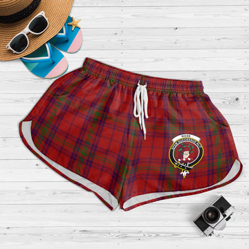 Ross Old Tartan Womens Shorts with Family Crest