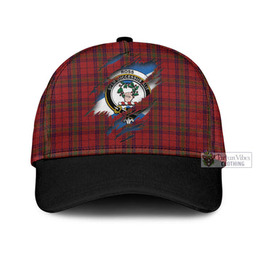 Ross Old Tartan Classic Cap with Family Crest In Me Style