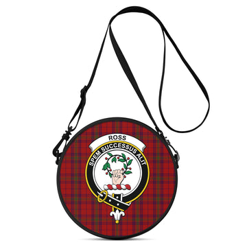 Ross Old Tartan Round Satchel Bags with Family Crest