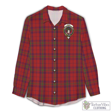 Ross Old Tartan Womens Casual Shirt with Family Crest