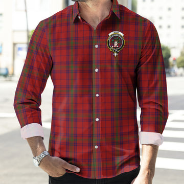 Ross Old Tartan Long Sleeve Button Up Shirt with Family Crest