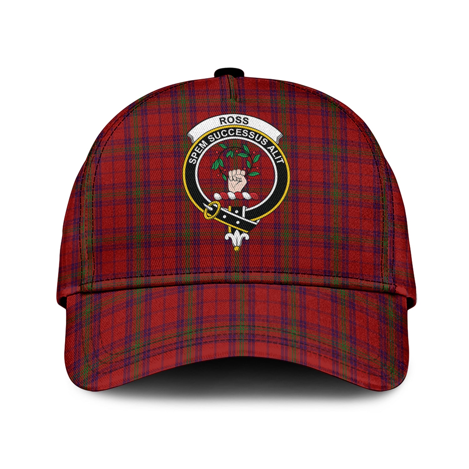 ross-old-tartan-classic-cap-with-family-crest