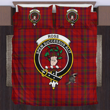 Ross Old Tartan Bedding Set with Family Crest