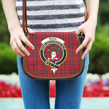 Ross Old Tartan Saddle Bag with Family Crest