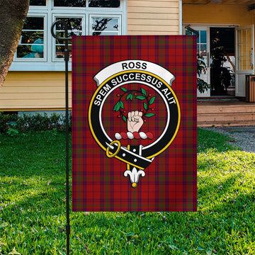 Ross Old Tartan Flag with Family Crest