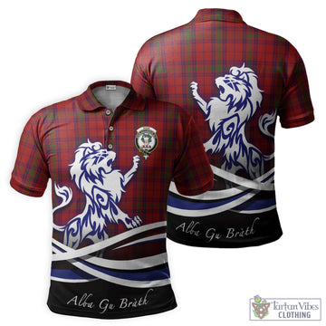 Ross Old Tartan Polo Shirt with Alba Gu Brath Regal Lion Emblem