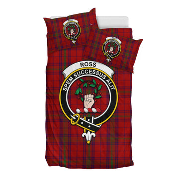 Ross Old Tartan Bedding Set with Family Crest