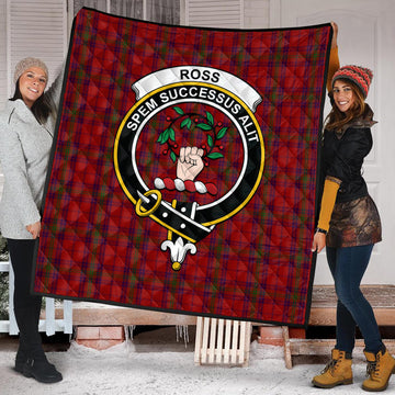 Ross Old Tartan Quilt with Family Crest