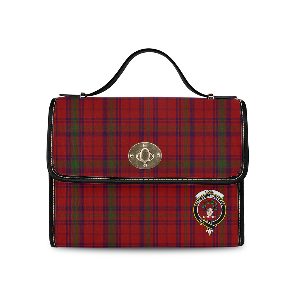 ross-old-tartan-leather-strap-waterproof-canvas-bag-with-family-crest