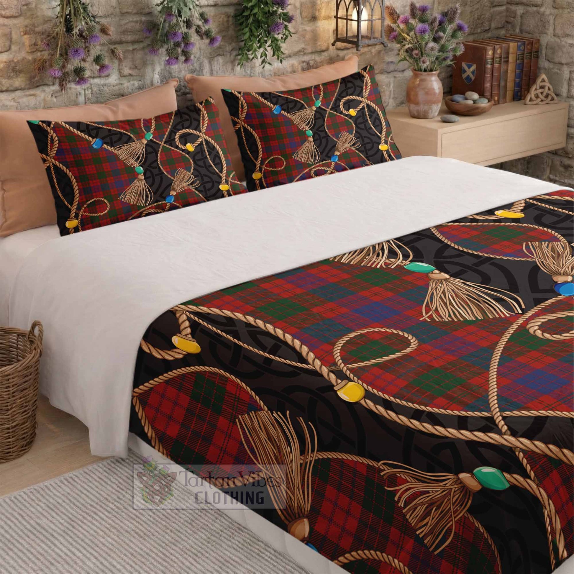 Ross Scottish Tartan Twisted Ropes Stylized Bedding Set - Tartan Vibes Clothing