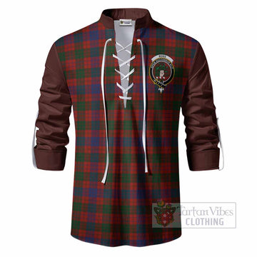 Ross Tartan Accent Ghillie Shirt with Family Crest