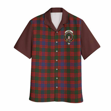 Ross Tartan Accent Hawaiian Shirt with Family Crest