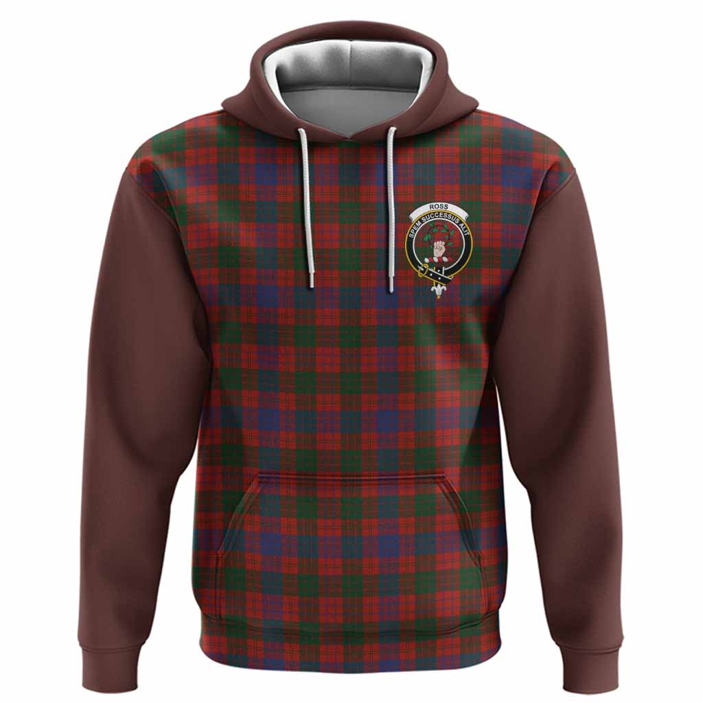 Ross Tartan Accent Hoodie with Family Crest