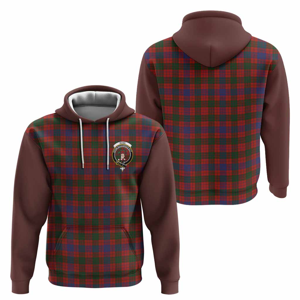 Ross Tartan Accent Hoodie with Family Crest