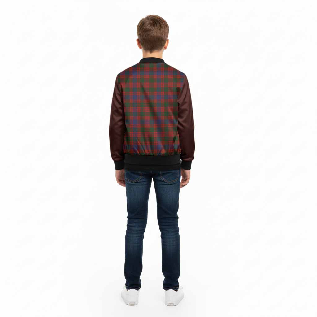 Ross Tartan Accent Kid Bomber Jacket with Family Crest