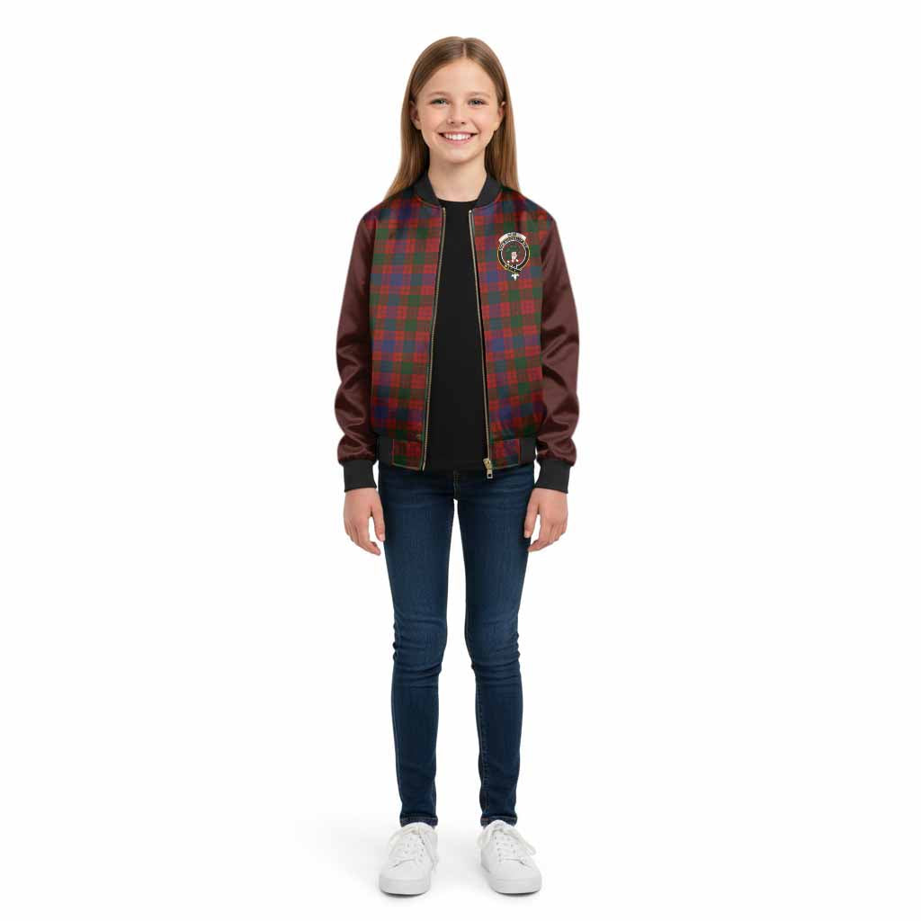 Ross Tartan Accent Kid Bomber Jacket with Family Crest