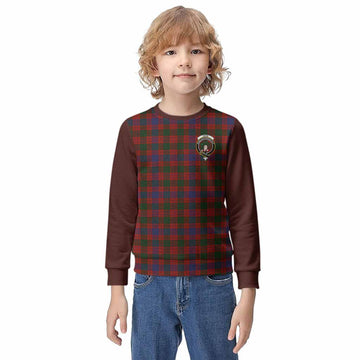 Ross Tartan Accent Kid Knitted Sweatshirt with Family Crest