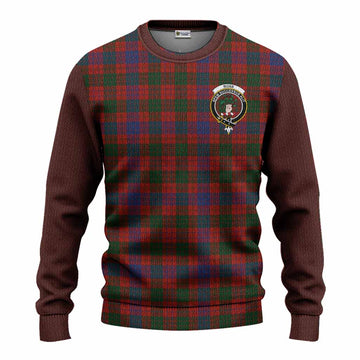 Ross Tartan Accent Knitted Sweater with Family Crest