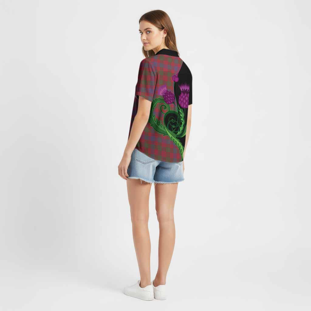 Ross Tartan Cotton Hawaiian Shirt Traditional Scottish Thistle