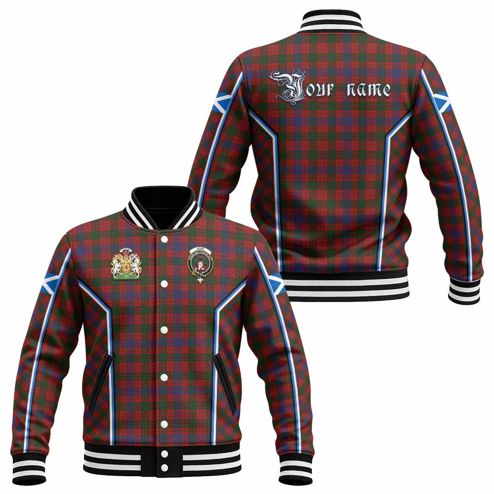 Ross Tartan Crest Baseball Jacket Scotland Coat of Arm Flag Style - Tartan Vibes Clothing