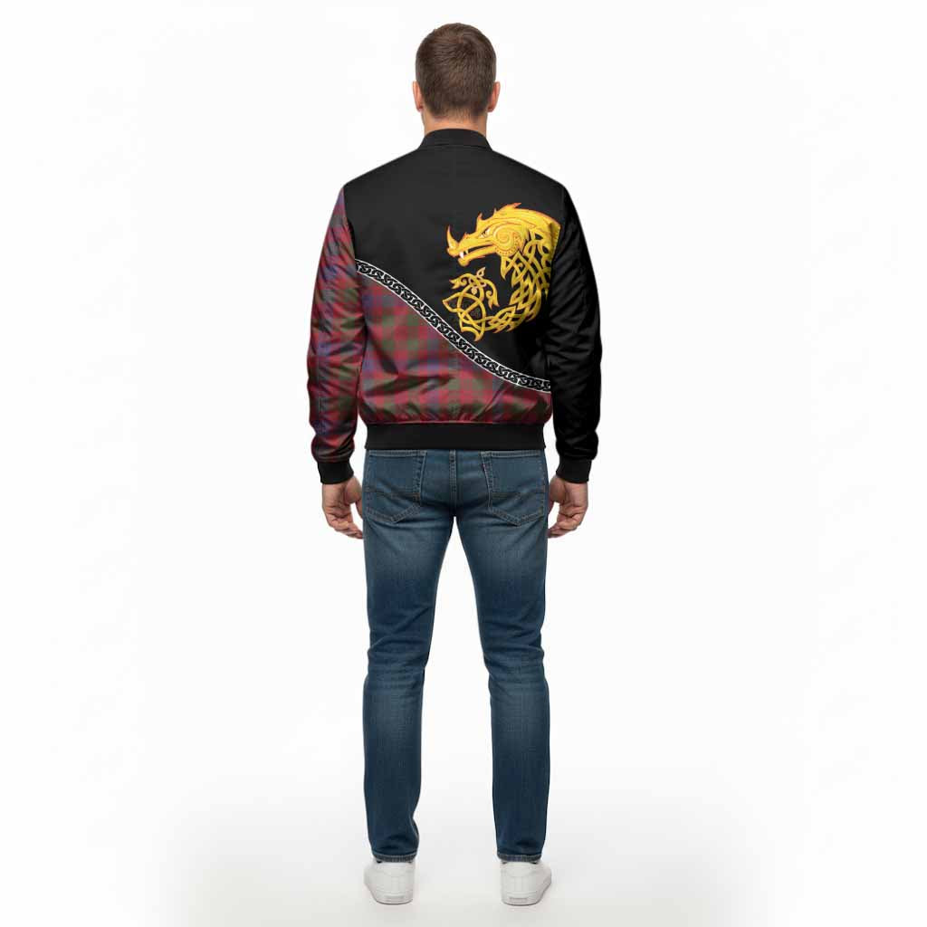 Ross Tartan Crest Bomber Jacket Legendary Dragon Knot Half Style