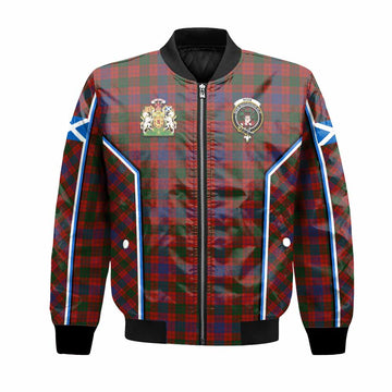 Ross Tartan Crest Bomber Jacket Scotland Coat of Arm Flag Style